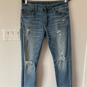 American Eagle Distressed Next Level Flex Jeans Denim Mens 31  x 30 Slim Stretch